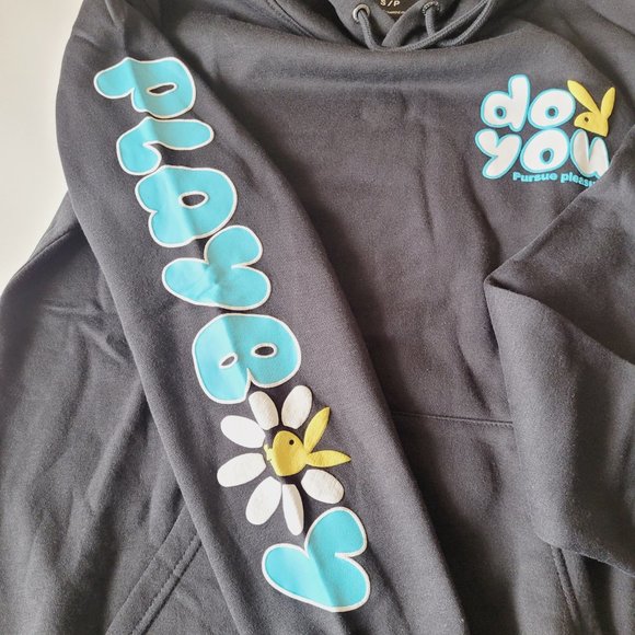 PLAYBOY Unisex Black Hoodie with Graphic Print Size Small - Picture 4 of 6